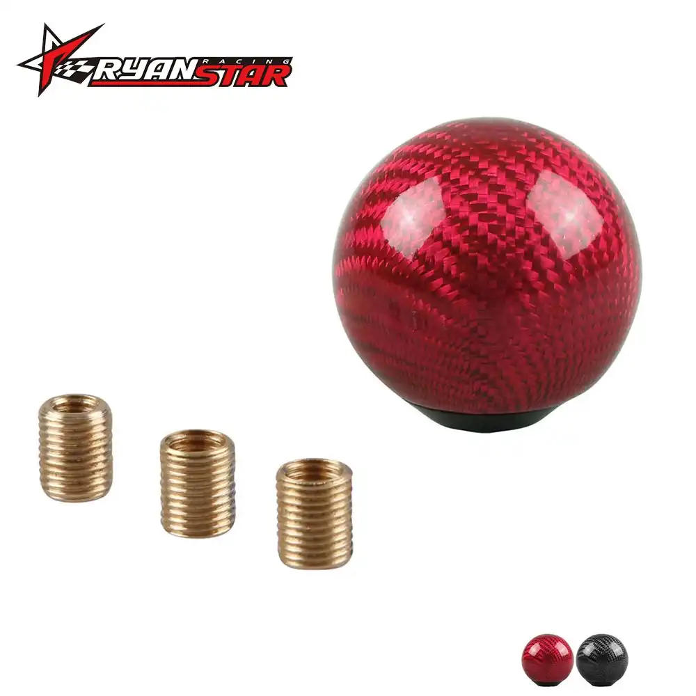 Ryanstar ユニバーサルカーギアノブシフターレバーボール形状の炭素繊維 Sk091 Knob Shifter Car Gear Shiftcar Gear Shift Knob Aliexpress