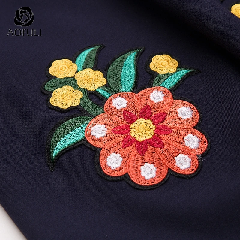 Размер M/L/XL высококачественное Цветочное платье с вышивкой длинными рукавами
