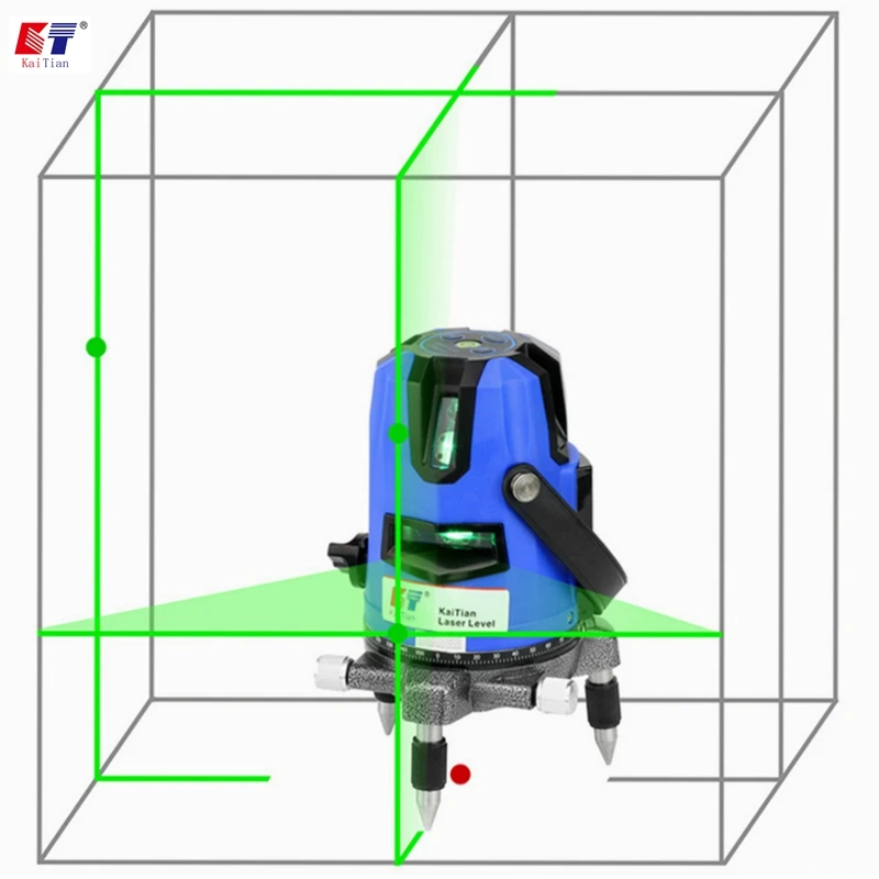 KaiTian Green Laser Level Self-Leveling Automatic Receiver Cross 360 Horizontal 532nm Beam Vertical Livello Laser 3 Line Level