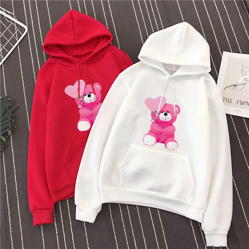 Harajuku FAMINGKA/Модная женская толстовка с капюшоном пуловеры мультяшным принтом пара