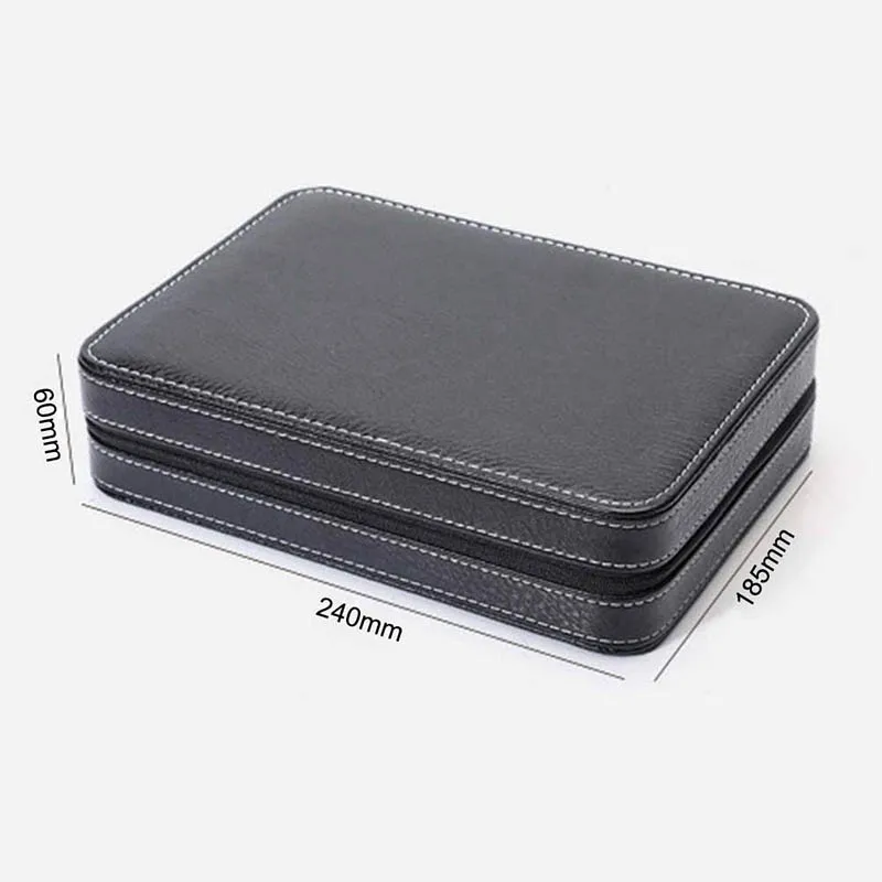 

Portable 2 4 8 Grids Travel Watch Box PU Leather Zipper Storage Case Watch Organizer Hot Sale