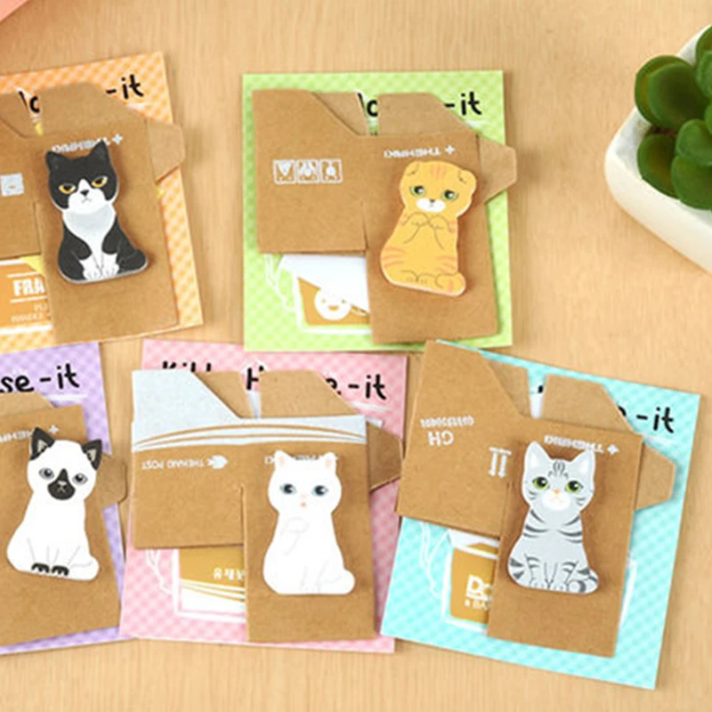 

10 pcs/lot Kawaii Cat memo pad Cute sticky notes paper stationery Diary post it stickers office School Supplies escolar
