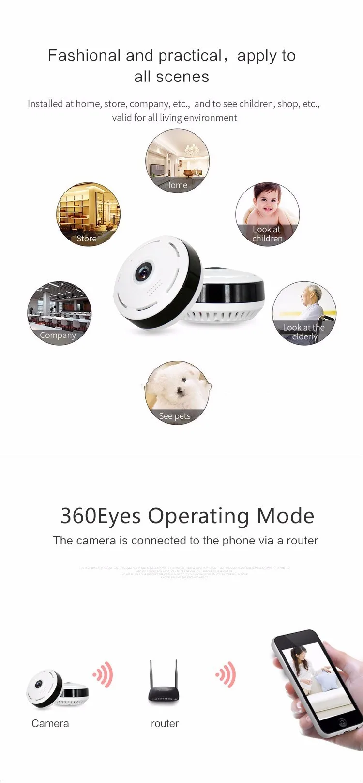 Ec6-i6 960 P Беспроводной IP охранных Камера 360 градусов рыбий глаз панорамный Камера с детектором движения WI-FI P2P IP CCTV камера