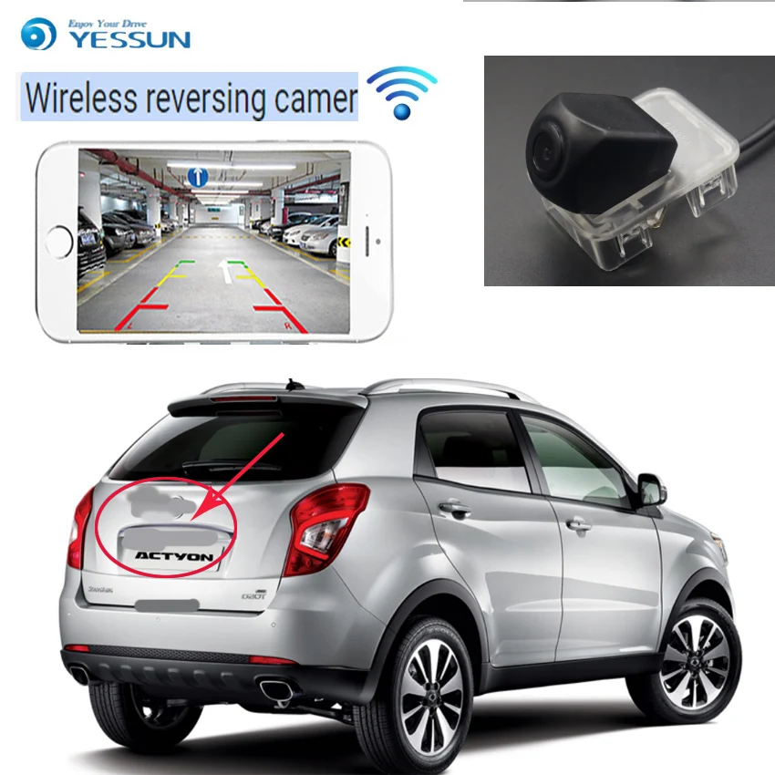 Беспроводная камера заднего вида YESSUN для SSangYong Actyon Micro 2006 ~ 2014 CCD ночного видения