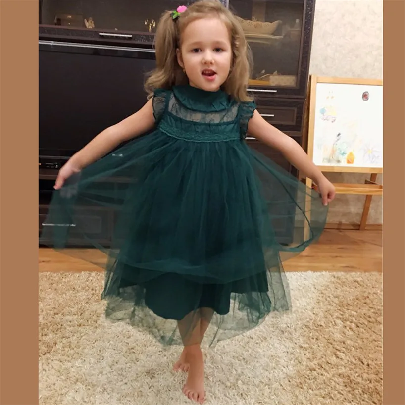 Элегантное платье для маленьких девочек трехслойное Сетчатое платье-пачка