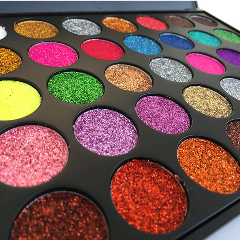 

35 Color Glitter Metallic Eyeshadow Palette Shimmer Diamond Pressed Eye Shadow Powder Cosmetics Shine Makeup Palette