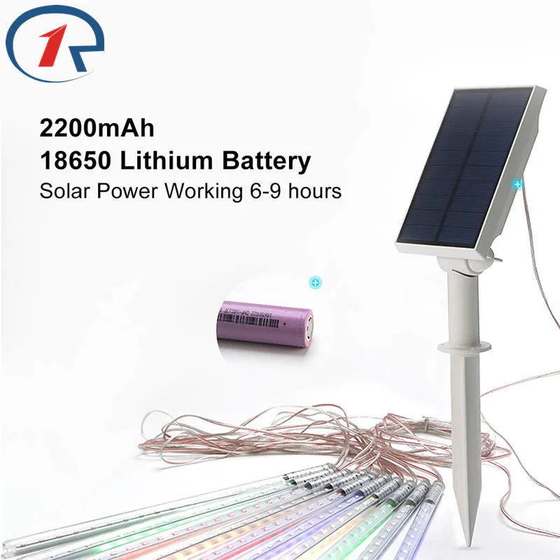 ZjRight 35 см 360LED Солнечный Метеор светильник Открытый Пейзаж Деревья