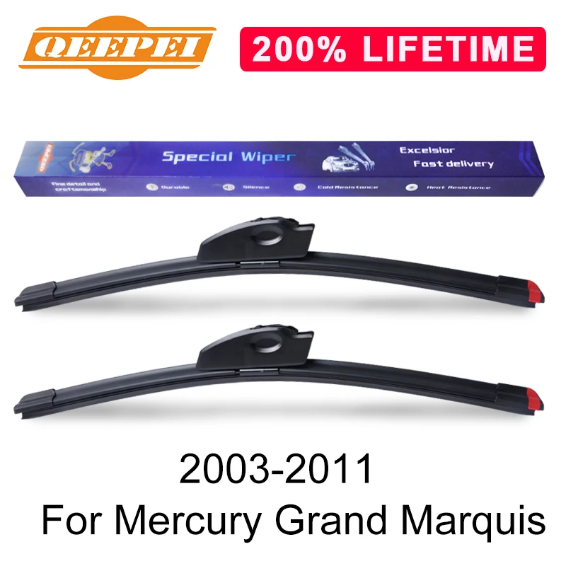 QEEPEI Замена стеклоочистителя для Mercury Grand Marquis 2003-2011 силиконовая Резина лобовое