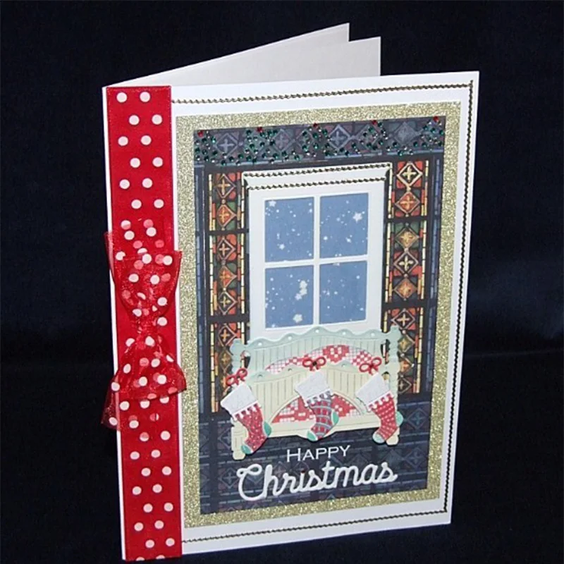 Xmas Bed Sock Gift Shape Metal Cutting Dies Stencil For Scrapbooking Embossing DIY Paper Card Handcrafts Decor Templates