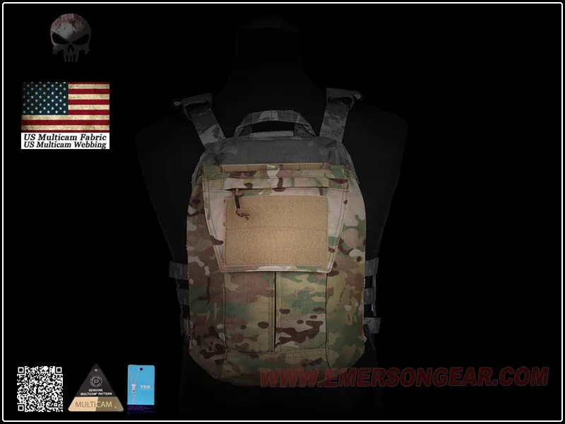 Emersongear-バックパネル付きポーチ,ジッパー付き,マルチカメラ