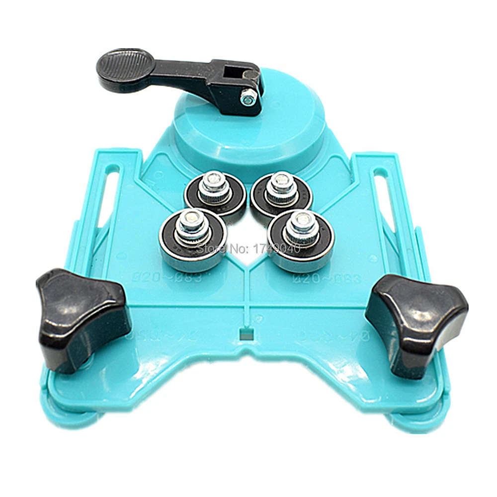 

Adjustable Glass Tile Diamond Hole Saw Drill Guide Jig Fixture Locator Sucker Base Clamping 4mm-83mm W/Removable Ball Bearings