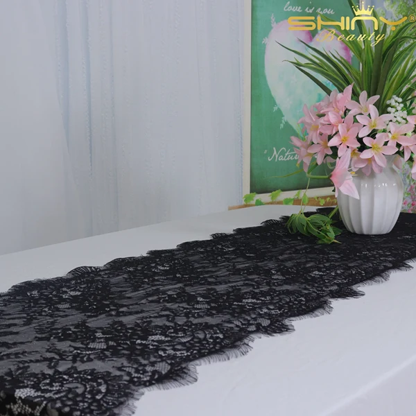 

Black Lace Table Runner Embroidery Lace Vintage Table Runner Centerpiece for Boho Wedding Baby Shower Decorations