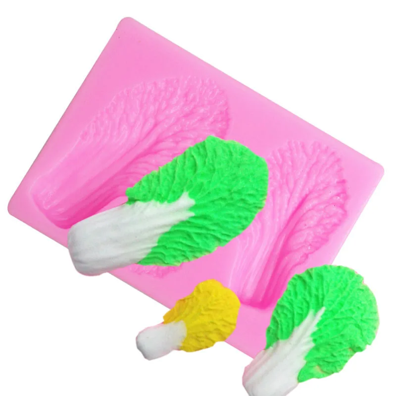 

Chinese cabbage Shaped vegetables 3D Silicone Mold Cake Decoration tools Fondant kitchen Baking accessories F0728