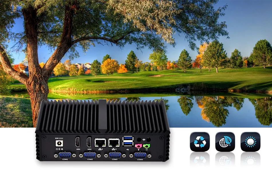 Intel Celeron 3215U Mini Pc 6 RS232 последовательный Порты и разъёмы поддержка Linux Pfsense Barebone Windows 10X86 сервер безвентиляторный Миниатюрный Настольный ПК