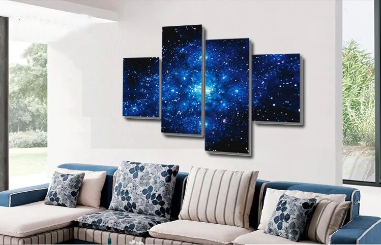 Звездное ночное небо холст искусство настенный Декор глубокий внешний Космос-Современный домашний декор