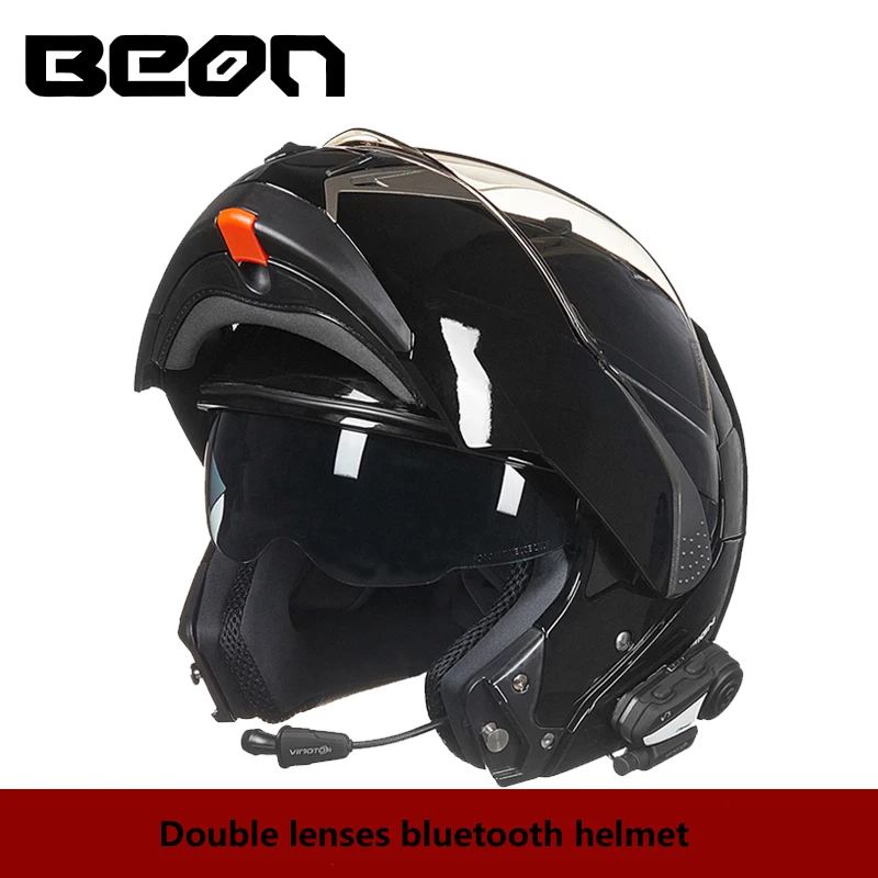 

BEON Motorcycle Flip up Helmets Double Lenses BLUETOOTH Helmet Men's Full Face Motorbike Racing Riding Motocross Helmet