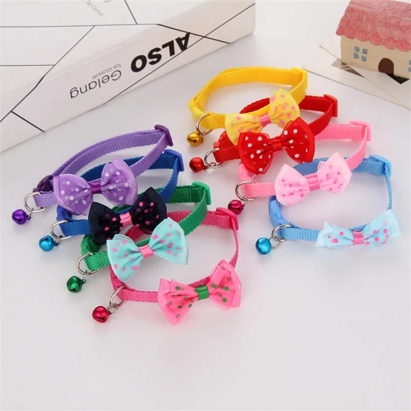 

Pet Cat Bow Knot Collar &Leash Cat Reflective Bell Footprint Safety Adjustable Collars Pet Dog Leash Cat Pet Necklace