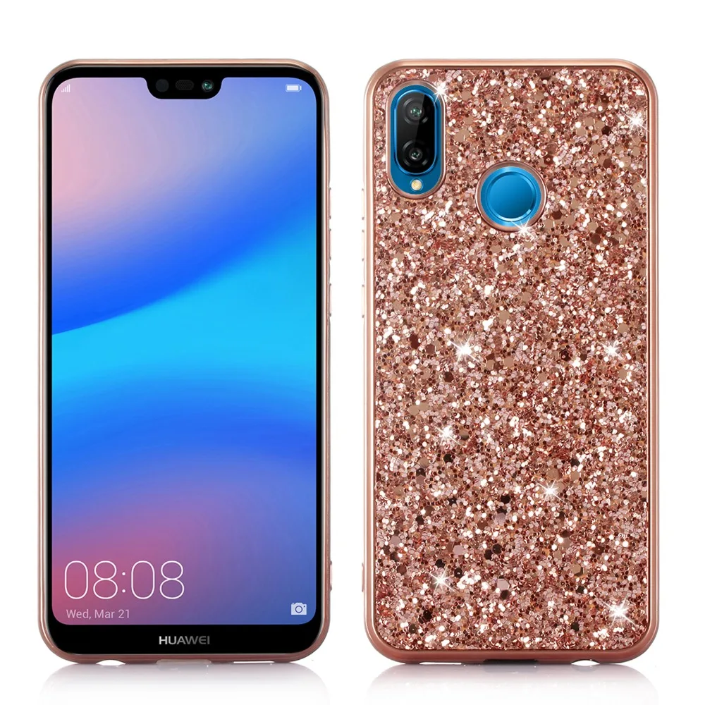 Для huawei P20 Lite чехол роскошный блестящий яркий задняя крышка для Fundas мягкий Tpu