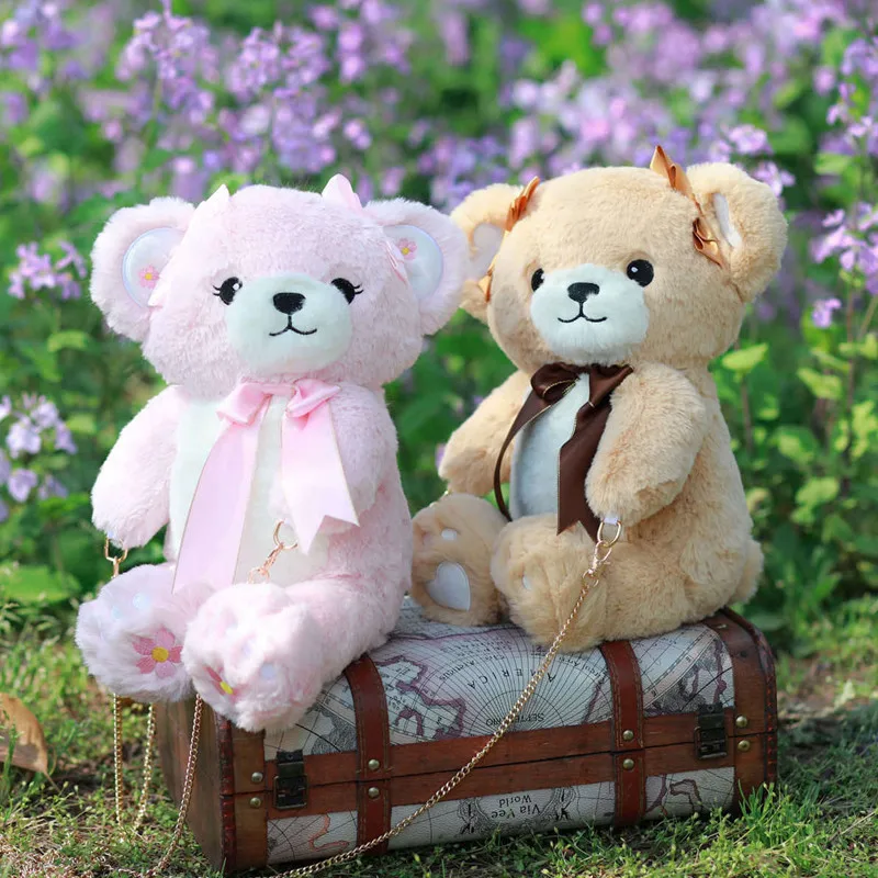1pc Cute Soft Animal Baby Girl Boy Unisex Plush Toys Handbags Bag Toys Bear 