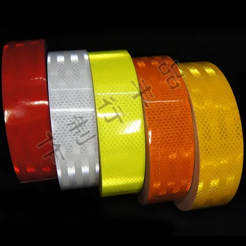 

45m long Reflective stickers 5cm width red/yellow/fluorescent yellow/orange/white reflective tape reflective film warning