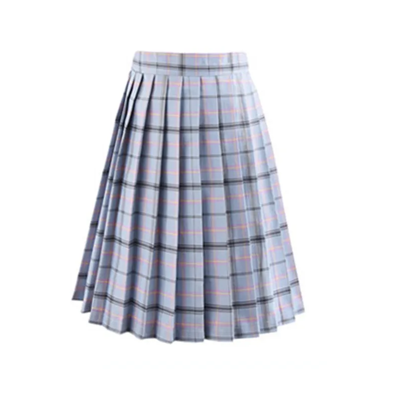 Harajuku Black Skirts Womens 2021 Summer High Waist Anime Skirts Kawaii School Uniform Short Mini White Pink Plaid Pleated Skirt leather skirt Skirts