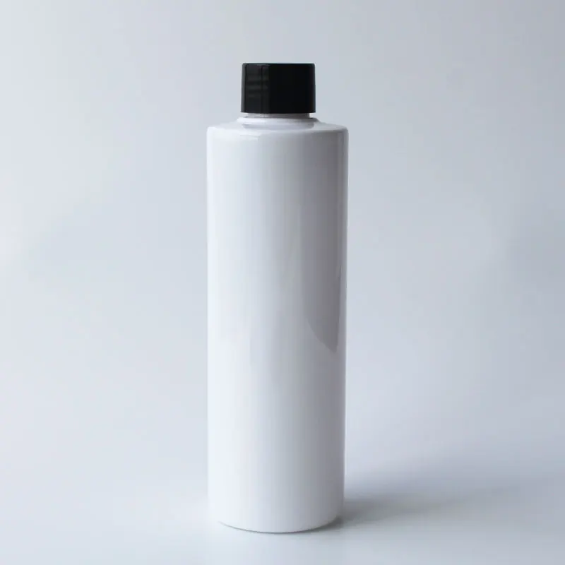 250 мл X 25 пустые прозрачные пластиковые контейнеры для бутылок для косметической упаковки шампунь лосьон жидкое мыло ПЭТ бутылки черный - Цвет: White Bottle Black