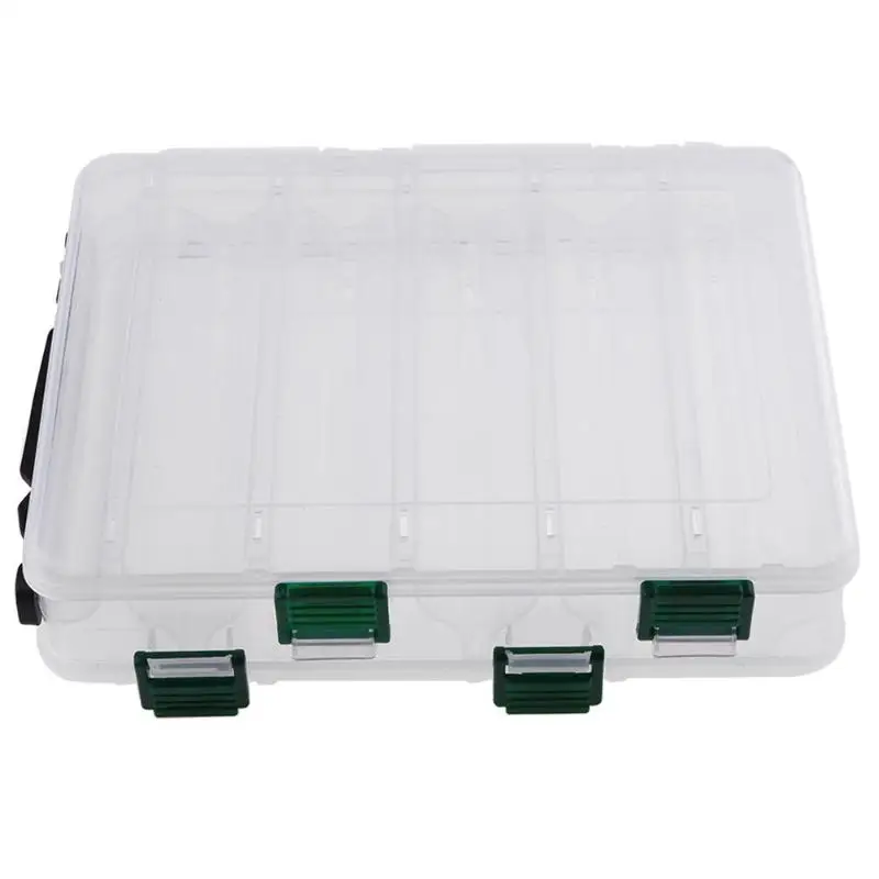 Double Sided 5+5 Compartments High Strength Transparent Plastic Fishing Box Lures Bait Storage Boxes Fishing Tackle Pesca