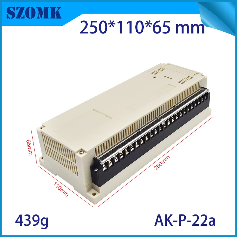 szomk plastic din rail enclosure PLC plastic box for electronics project instrument case junction box (4)