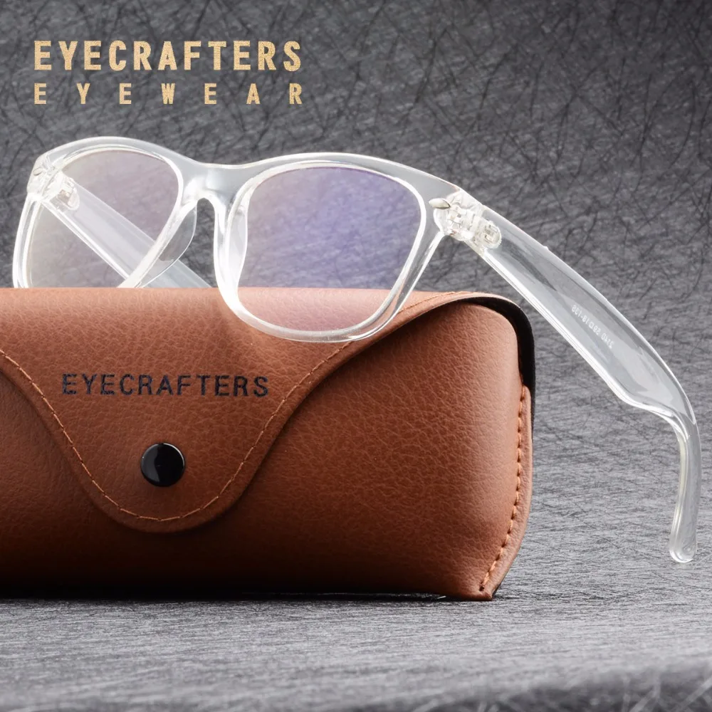 

Retro Square Anti-Blue Rays Computer Goggles 100% UV400 Radiation-resistant Eyeglass Frames Clear Lens Computer Eyeglasses