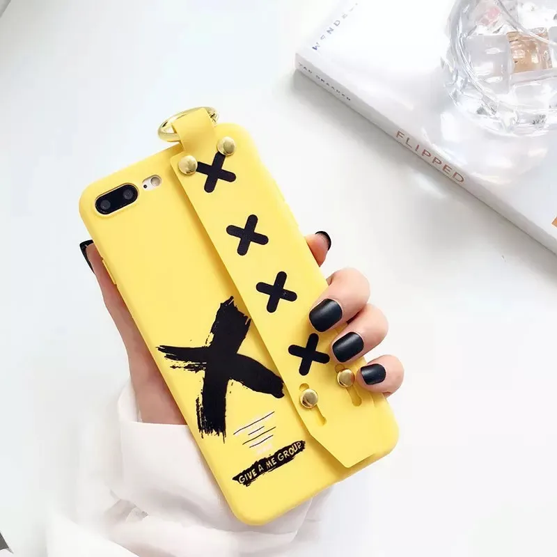 LUDI Yellow Hand Grip Phone Case For iPhone X 6 7 8 Plus Cover Shockproof Soft Silicone Back Case For iPhone 6S 7 8 Fundas Capas07