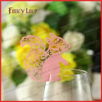 

60PCS Hot Sale Traditional Paper Christmas Decoration Place Card Newest Squirrel Shape Die Cut Paper Party Decor for Wine Glass
