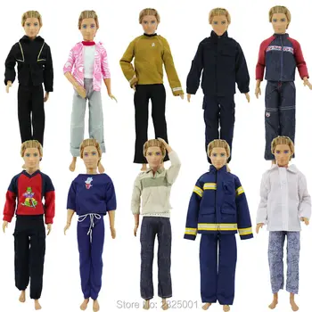 

Wholesale 10 Set Men Casual Outfits Long Short Costume Random Dolls Clothes For Barbie Ken Doll 1:6 Dollhouse Figure Accessories