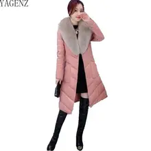 Высокое качество Кожаная куртка для женщин пальто большой меховой воротник Куртки женская зимняя куртка Мода Искусственная кожа теплые хлопковые пальто 818