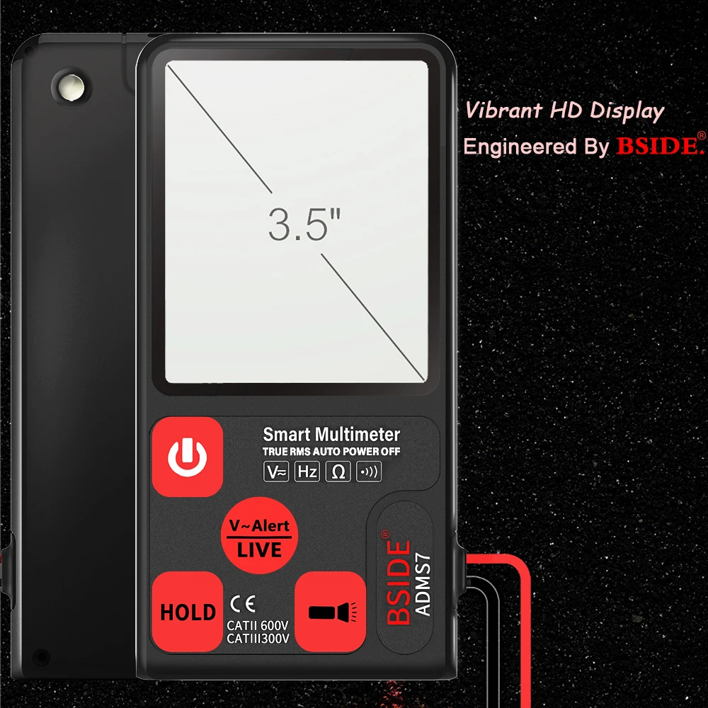 Koop Ultra Draagbare Digitale Multimeter Bside ADMS7 Grote 3.5   Lcd 3 Line Display Voltmeter Met Spanning Ncv Weerstand ohm Hz Test