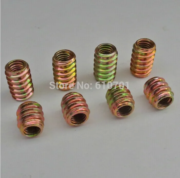 M6x15mm Female Male E Nut Wood Insert Nut Dowel Screw Fixing for