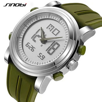 

SINOBI Sport Watch Men Women Digital Wrist Watches Dual Display Quartz Silicone Clock Top Luxury Brand Male Female 2020 xfcs New