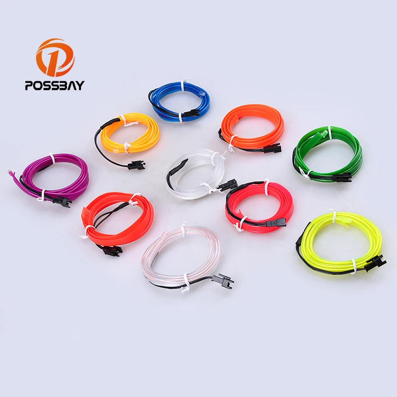 

POSSBAY 1M 12V LED Lights Flexible Neon EL Wire Indoor Universal Decoration Led Car Light Strips for Party House Decoration
