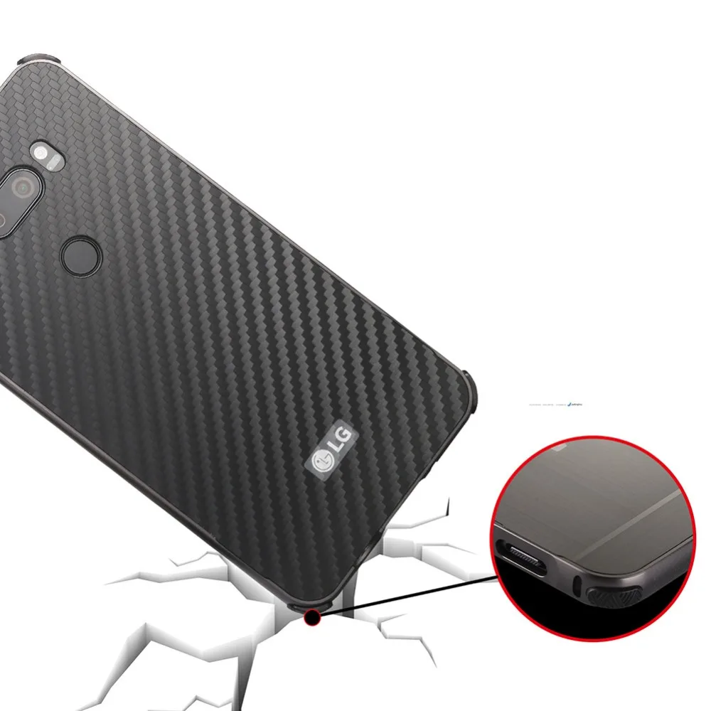 YeeSite для LG V30 футляр из углеродного волокна Пластиковая Задняя крышка задняя