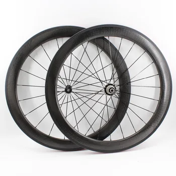 

Newest 700C 58mm moonscape Road bicycle full carbon fibre wavy crow's-feet brake surface bike tubular wheelset dimpled Free ship