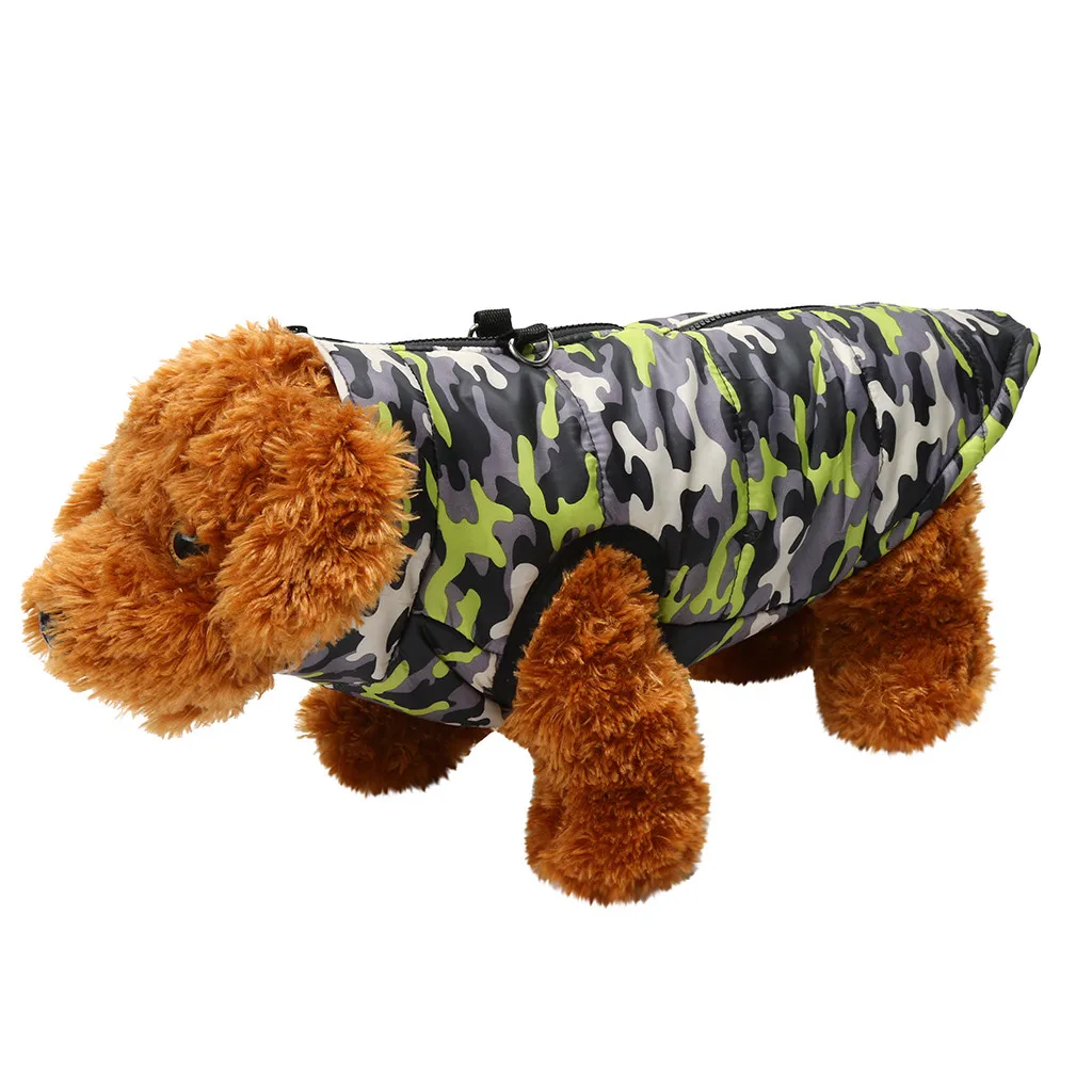 

Fashion Pet Dog Jacket Waterproof Polyester Winter Clothing Suit For Small Medium Large Dog Camouflage Pattern Zipper Costume