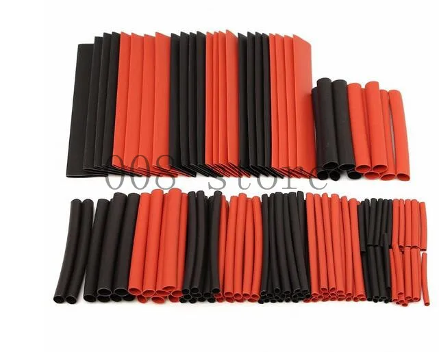

150 PCS 7.28m Black And Red 2:1 Assortment Heat Shrink Tubing Tube Car Cable Sleeving Wrap Wire Kit