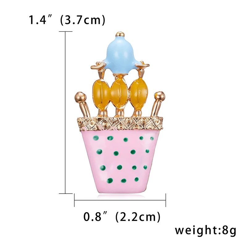 1 шт. мультяшное растение эмалированные значки Броши кокосовое дерево горшок для кактуса вишня арбуз фрукты брошка, пуговица, булавка джинсовая одежда значок