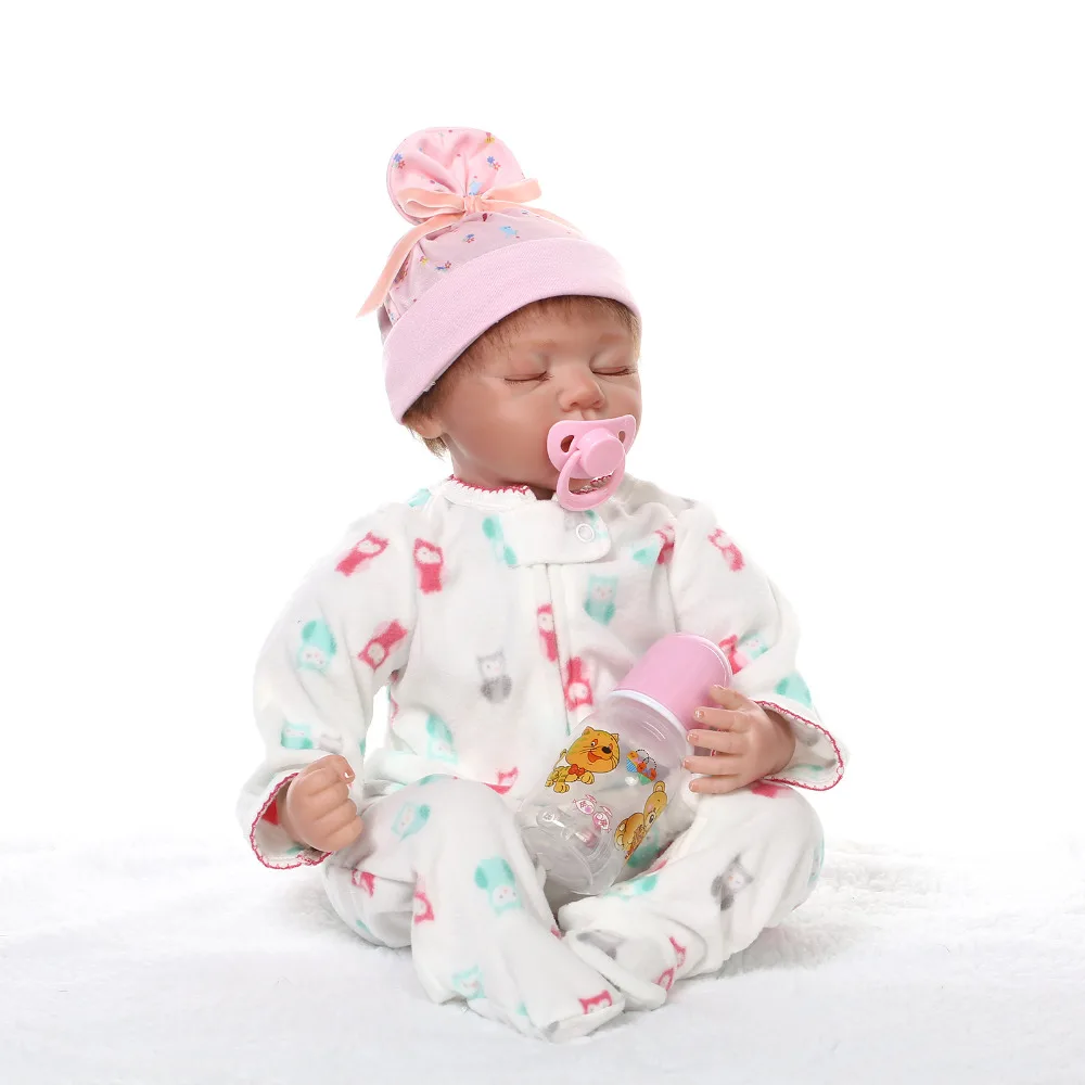 

Nicery 20-22inch 50-55cm Bebe Reborn Doll Soft Silicone Boy Girl Toy Reborn Baby Doll Gift for Child White Pink Coat Bady Doll