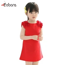 Kids Girls Dress Clothing Summer Sleeveless Flower Shoulder Princess Dress Baby Girl Birthday Dresses Baby Dresses Clothes