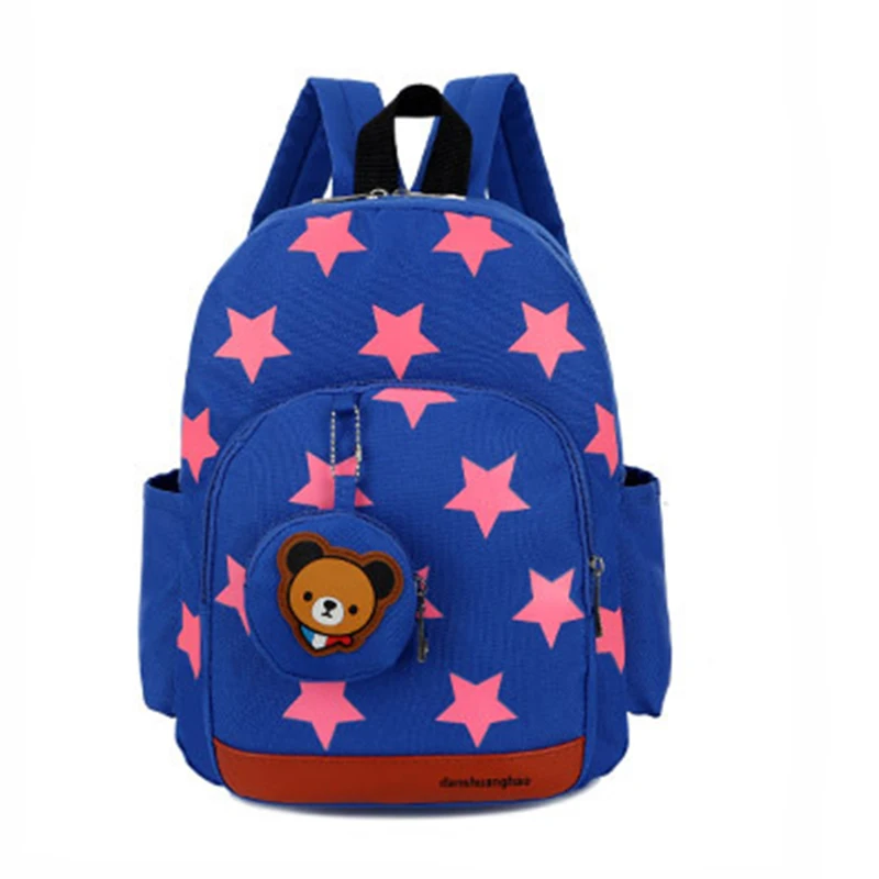 

2019 New Boys Backpacks for Kindergarten Stars Printing Nylon Children Backpacks Kids Kindergarten School Bags for Baby Girls