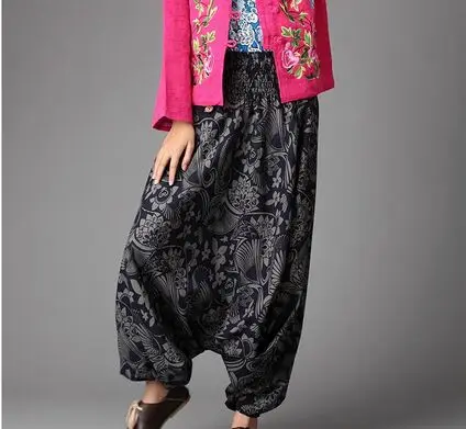 National Style Totem Printed Baggy Pants Bohemia Loose