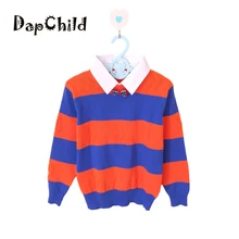 Зимняя одежда Теплый брендовый свитер для маленьких мальчиков, Пуловер детский свитер мягкая хлопковая верхняя одежда джентльмена с отложным воротником