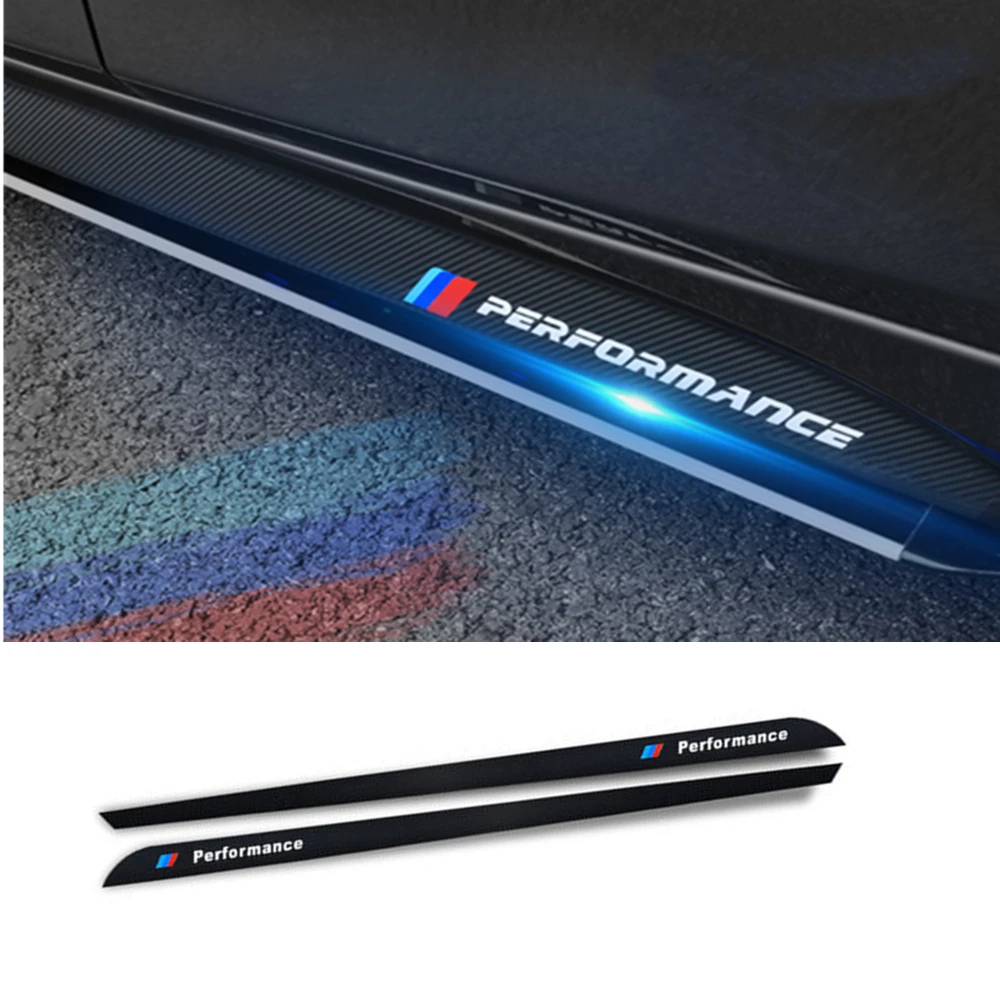 

2pcs M Performance Side Skirt Sills Stickers Auto Decal for BMW F30 F31 F32 F33 F15 F16 F10 E60 E61 Carbon Fiber Vinyl Decal