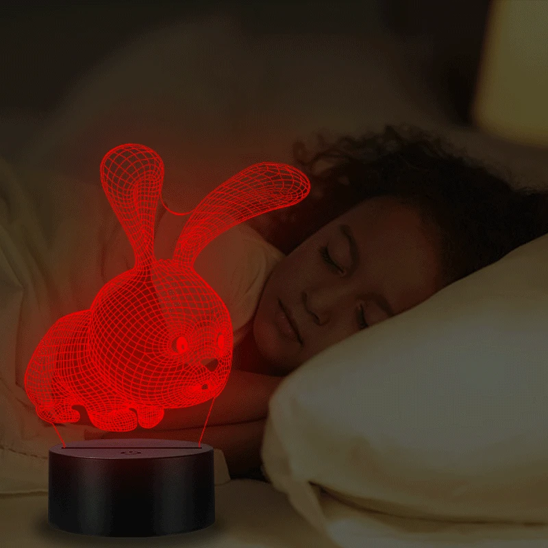VCity кролик 3D ночник лампа детские подарки светодиодный USB RGB акриловое Освещение Многоцветный светильник прикроватная лампа детский подарок на день