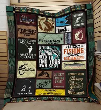 

Drop Shipping Factory Fishing Quilting Quilted By 3d Digital Printing And Cotton Summer Cool Quilt Washed By Air Conditioner